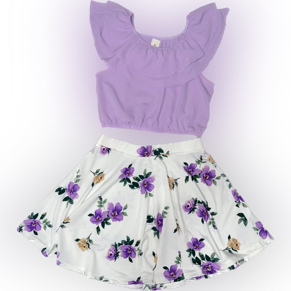 NWOT Just Kids girls floral skirt outfit 14